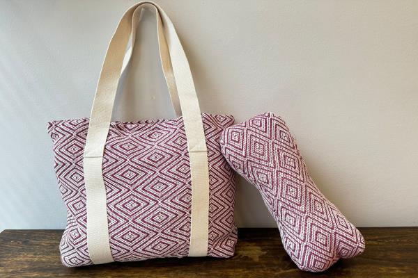 Burgandy Tote Set 